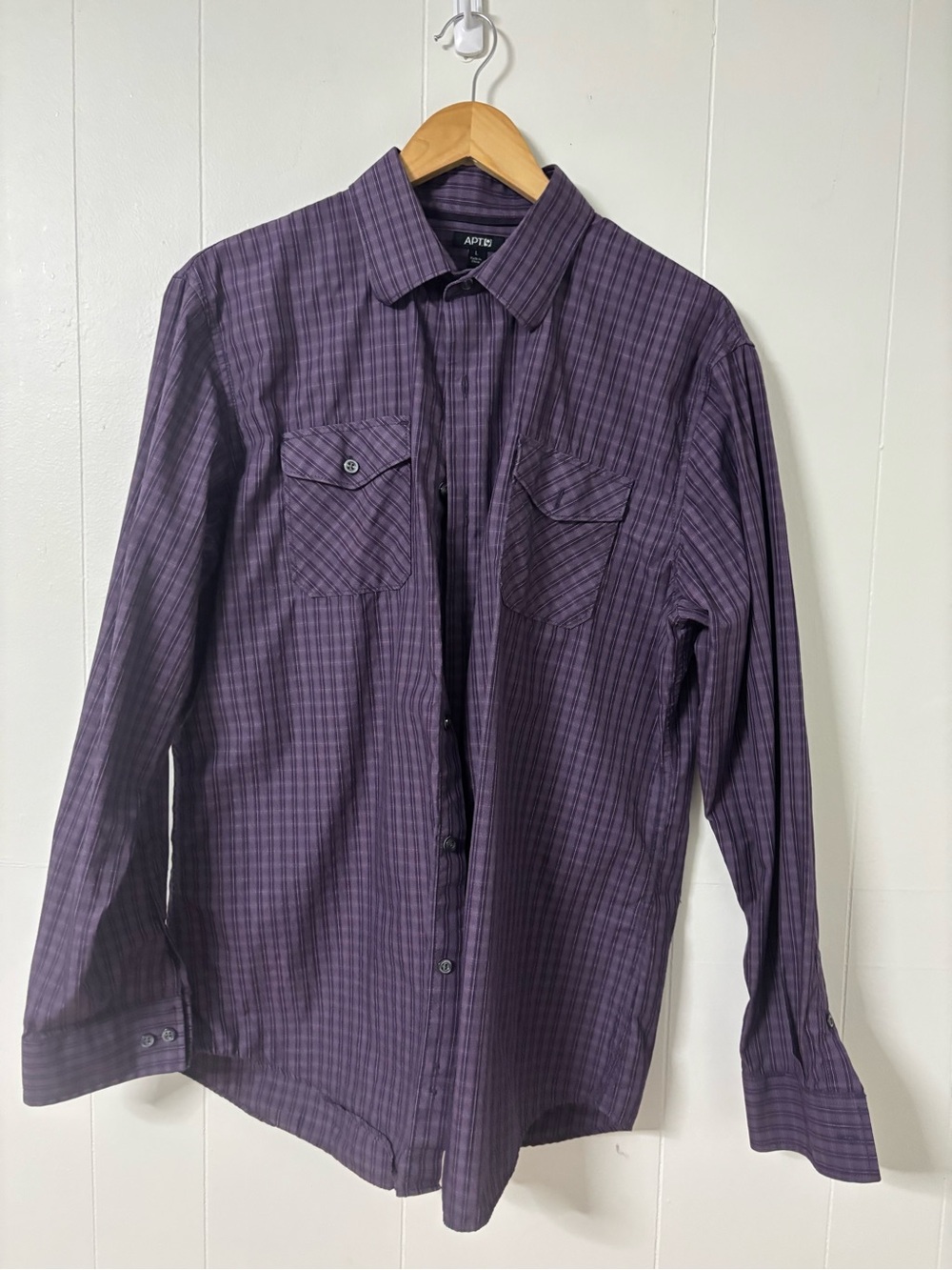 Apt. 9 Purple Plaid Long-Sleeve Button-Down Shirt